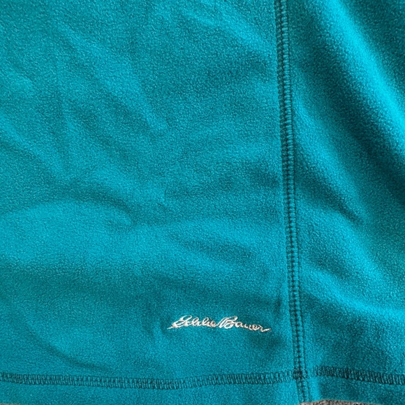 Eddie Bauer Teal Green Quarter Zip Fleece Pullover - Picture 5 of 9